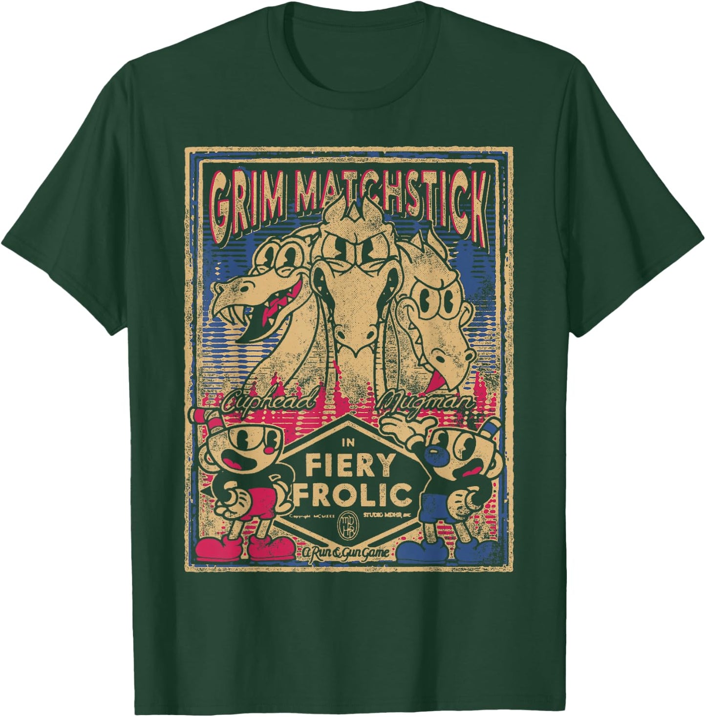 Cuphead Grim Matchstick Fiery Frolic Small T-Shirt - T-Shirt | Forest