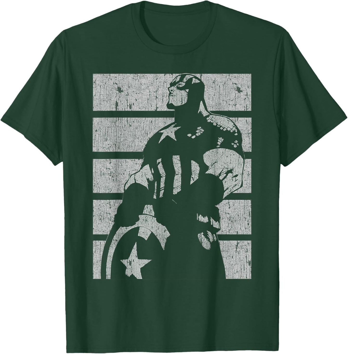 Marvel Avengers Vintage Captain America Retro Silhouette Small T-Shirt - T-Shirt | Forest