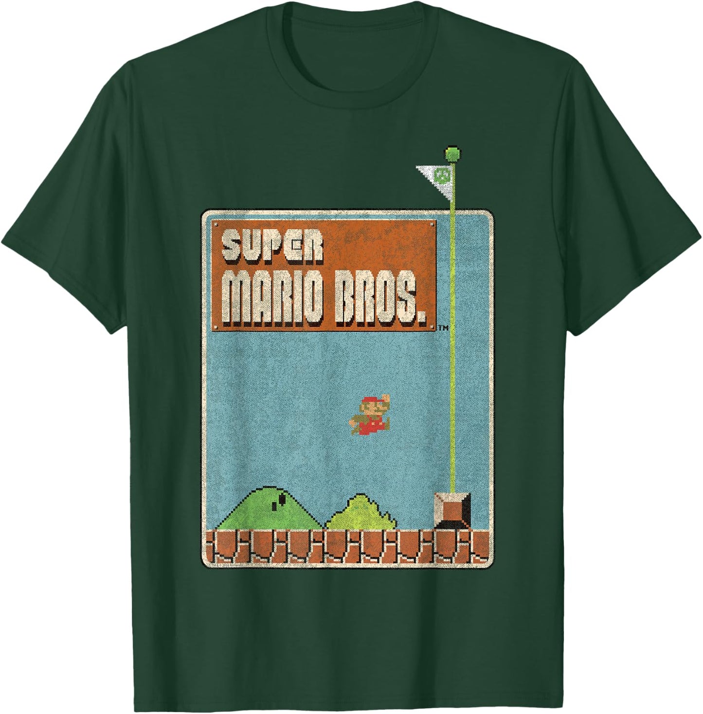 Nintendo Super Mario Bros Game Screen Shot Graphic T-Shirt - T-Shirt | Forest