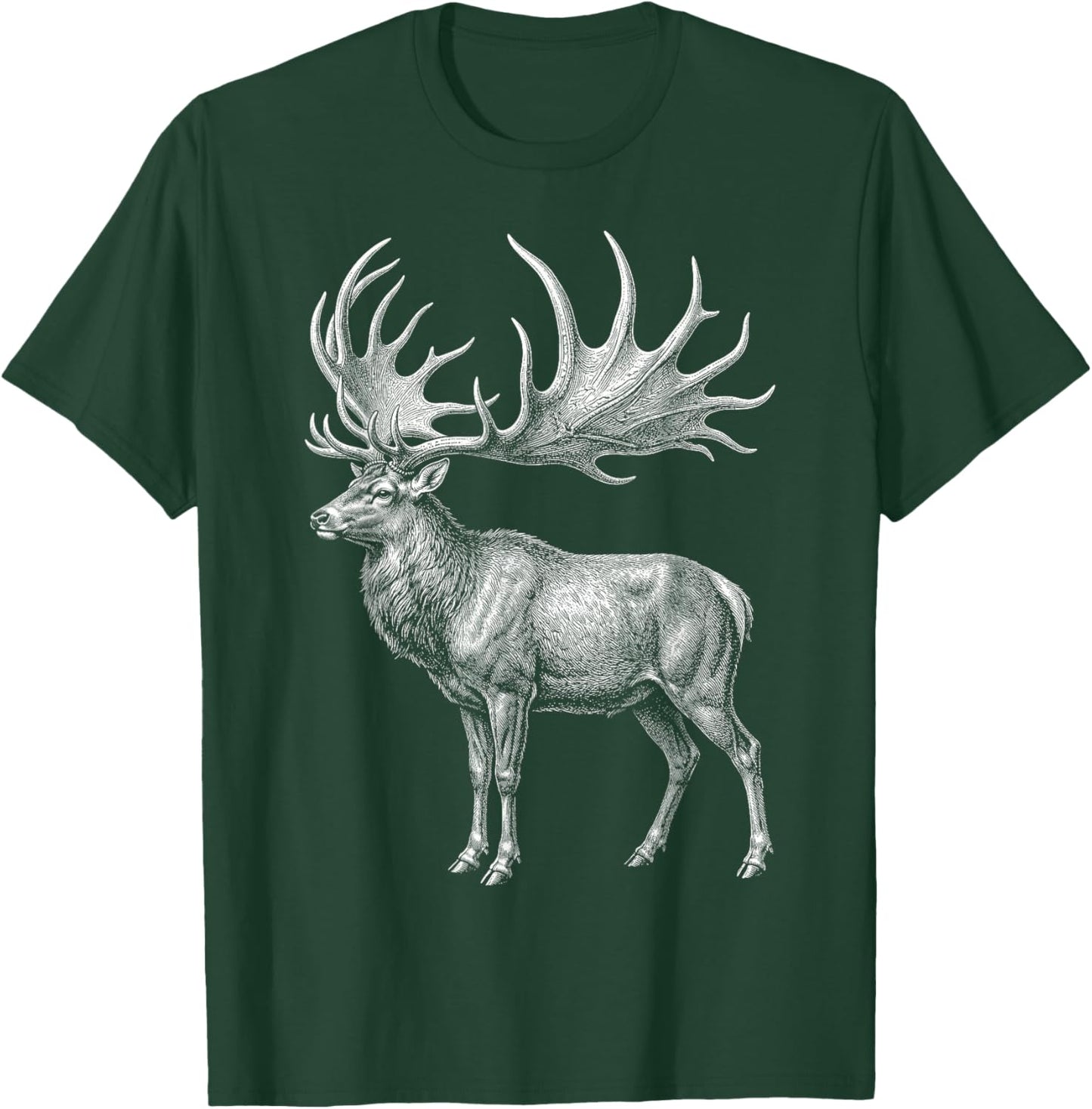 Irish Elk Megaloceros Giant Deer Prehistoric Mammal T-Shirt - T-Shirt | Forest