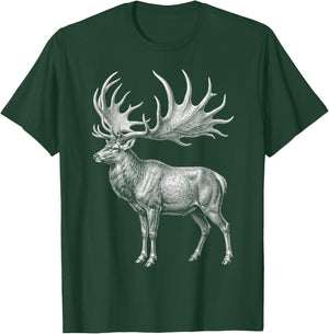 Irish Elk Megaloceros Giant Deer Prehistoric Mammal T-Shirt - T-Shirt | Forest