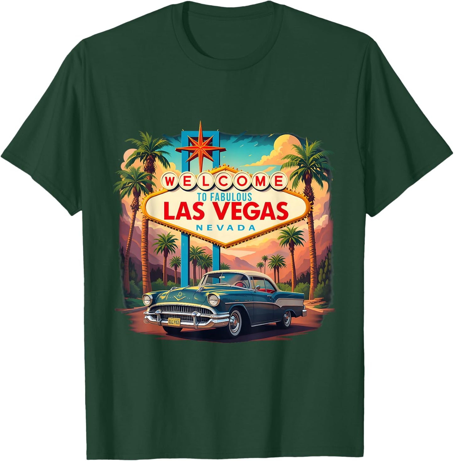 Retro Las Vegas Nevada Las Vegas Souvenir Vacation Trip T-Shirt - T-Shirt | Forest