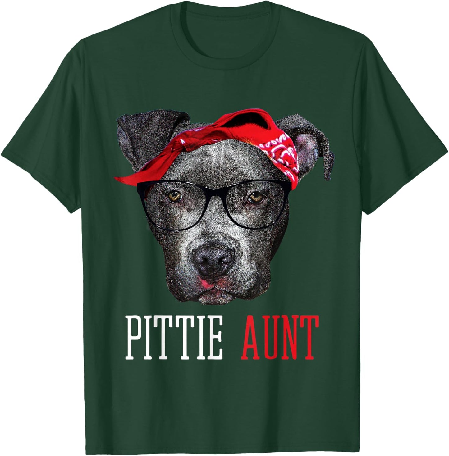Pittie Aunt Auntie Pitbull Dog Lovers Gift Women T-Shirt - T-Shirt | Forest