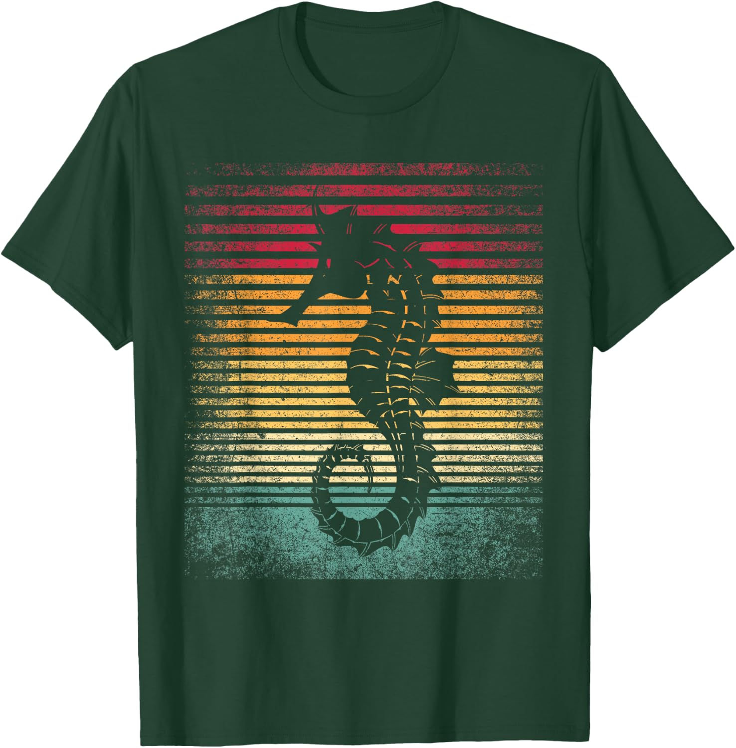 Vintage Retro Seahorse Funny 70's 80's Style Men Women Gift T-Shirt - T-Shirt | Forest