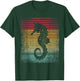 Vintage Retro Seahorse Funny 70's 80's Style Men Women Gift T-Shirt - T-Shirt | Forest
