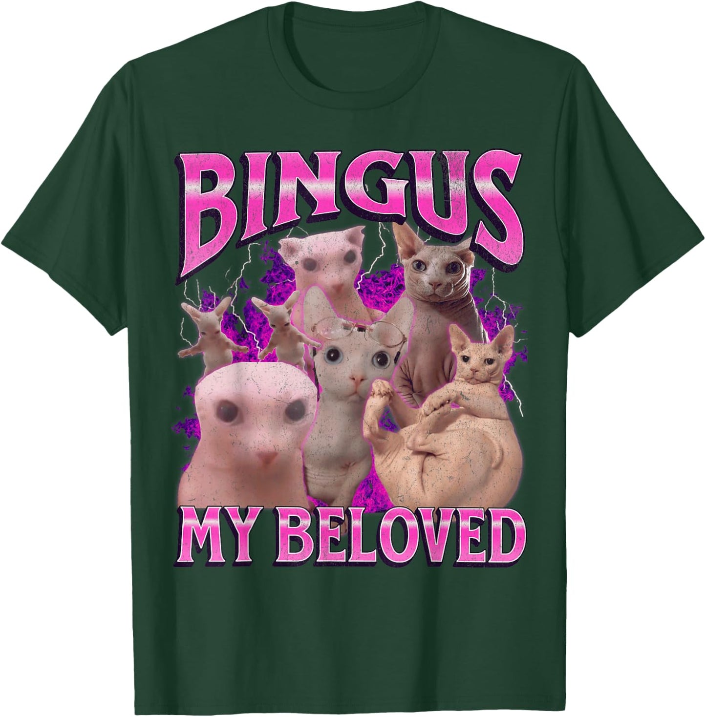 Bingus My Beloved Funny Sphinx Cat Meme Bootleg Graphic T-Shirt - T-Shirt | Forest