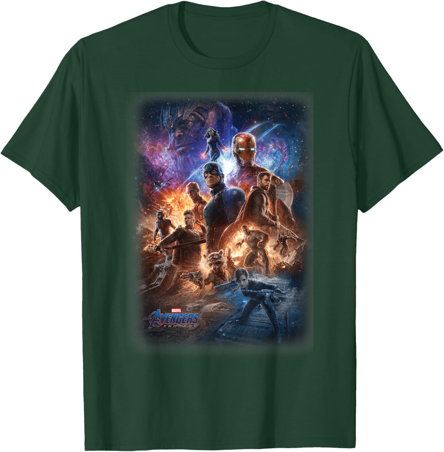 Marvel Avengers Endgame Galaxy Movie Poster Group Shot T-Shirt - T-Shirt | Forest