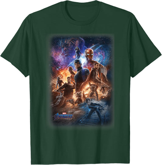 Marvel Avengers Endgame Galaxy Movie Poster Group Shot T-Shirt - T-Shirt | Forest