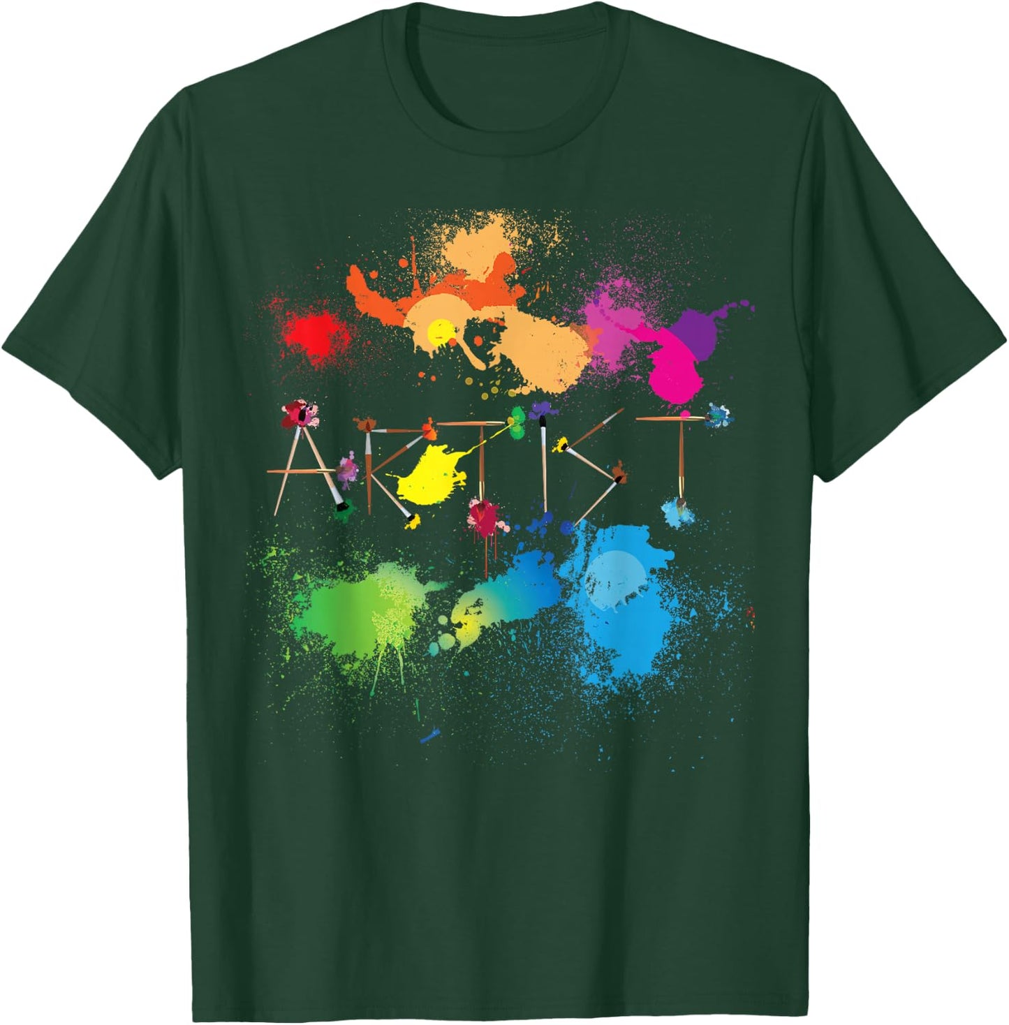 Artist Messy Painters Funny Paint Splatter Art T-Shirt - T-Shirt | Forest