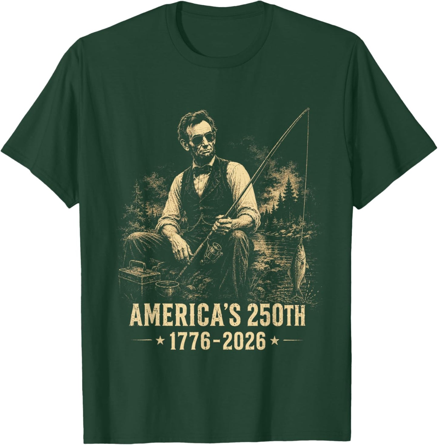 Abraham Lincoln 250 Years 250th Anniversary USA Abe 4th July T-Shirt - T-Shirt | Forest