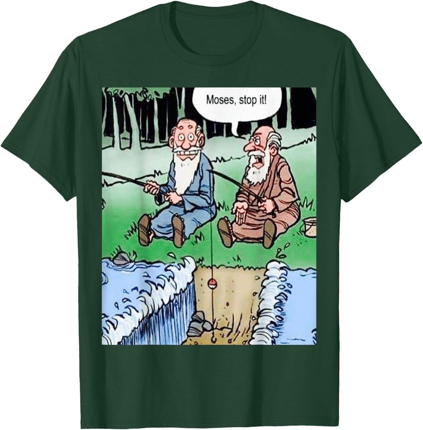 Moses Pole Fishing T-Shirt - T-Shirt | Forest