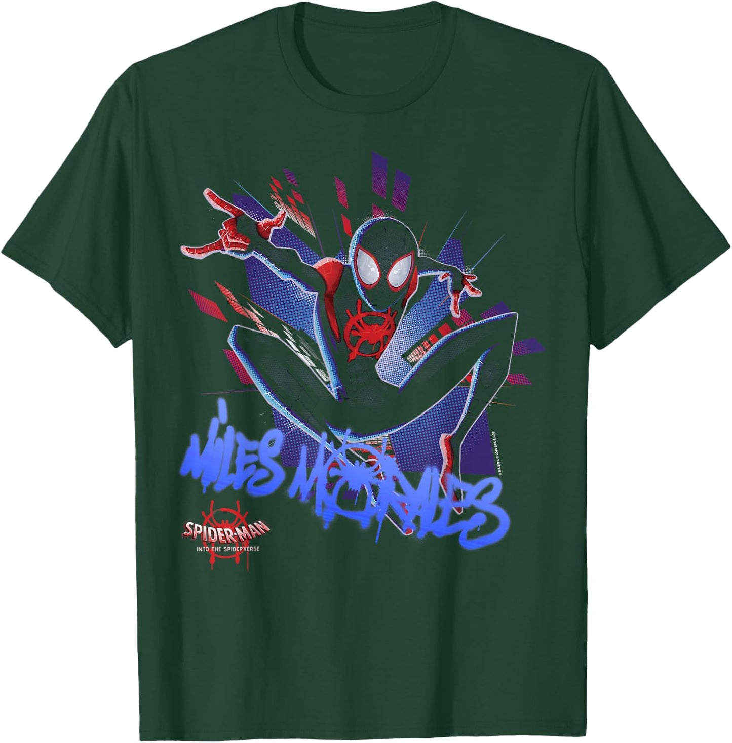Marvel Spider-Man Spiderverse Graffiti Explosion Small T-Shirt - T-Shirt | Forest