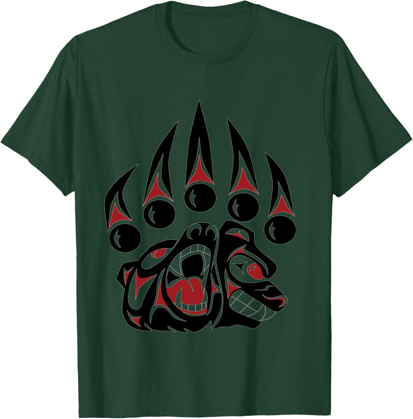 Native American Bear Claw Long Sleeved Shirt T-Shirt - T-Shirt | Forest