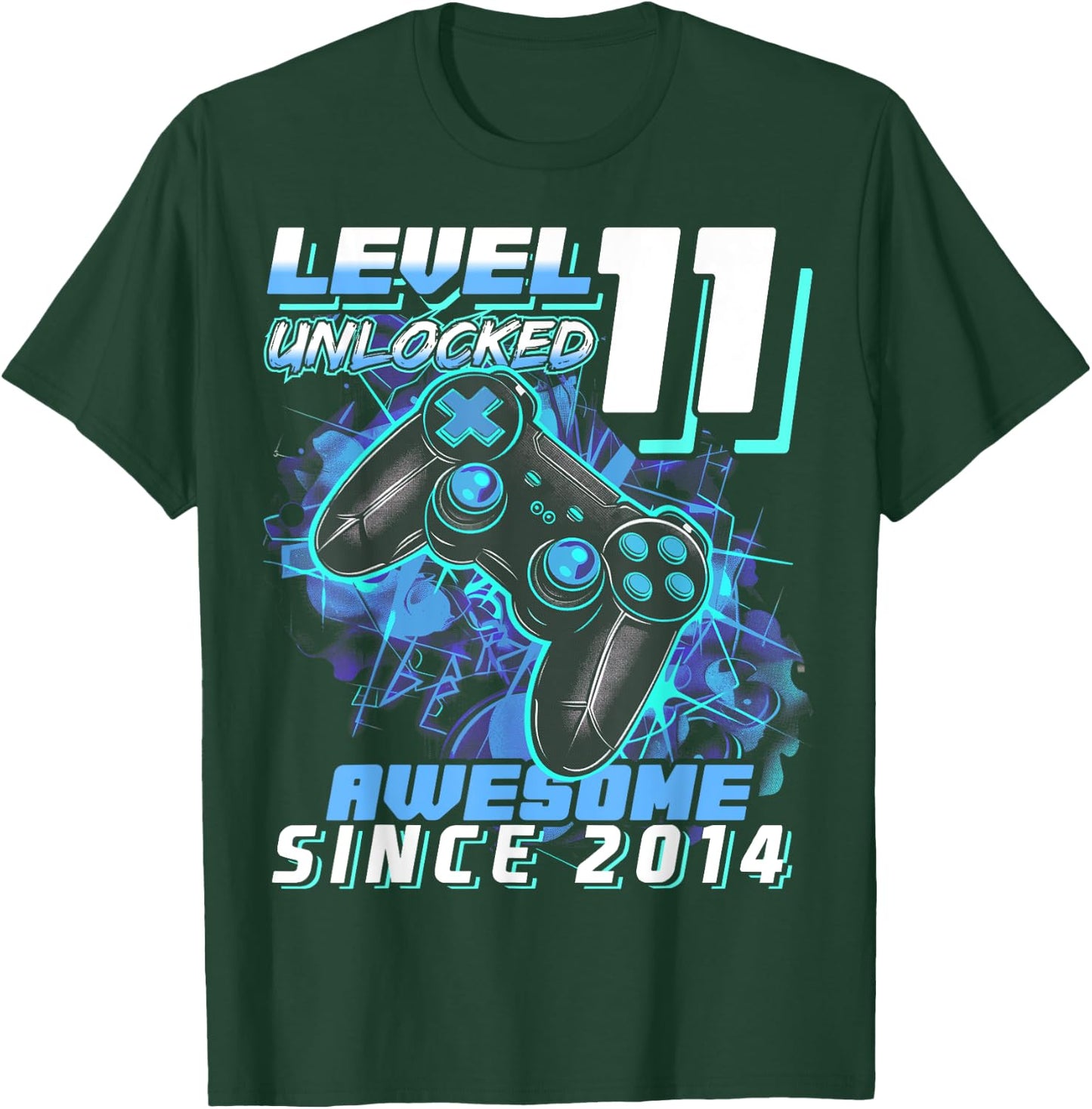 11th Birthday Boy Level 11 Gamer 11 Year Video Game Party T-Shirt - T-Shirt | Forest