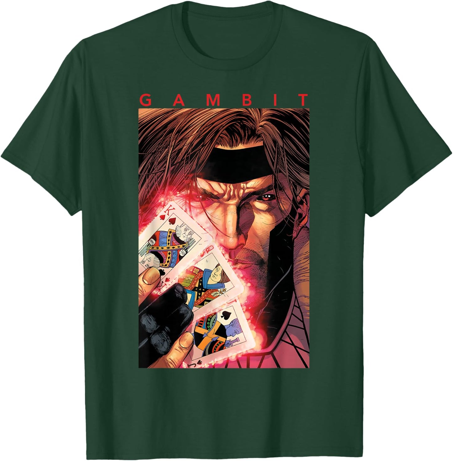 Marvel X-Men Gambit Glowing Cards Graphic T-Shirt - T-Shirt | Forest