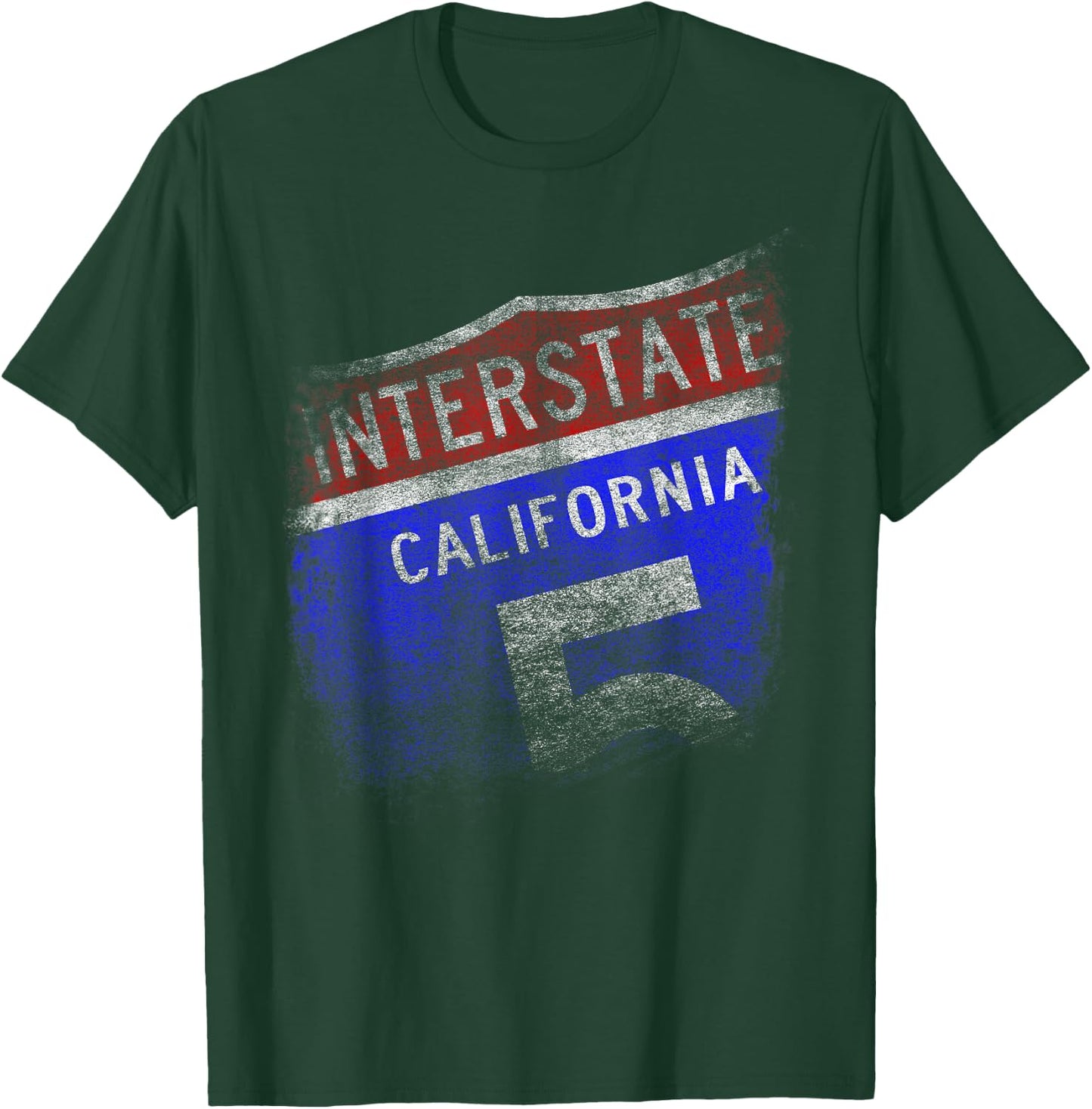 I Love California Interstate 5 Freeway Sign Road T-Shirt - T-Shirt | Forest