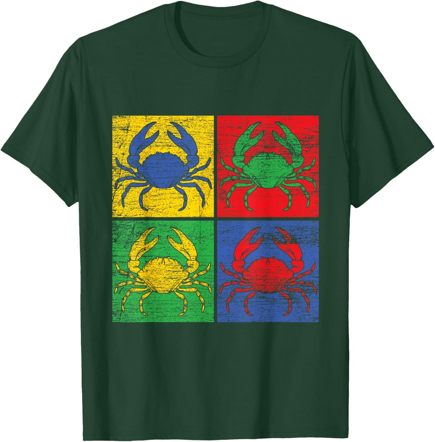 Crab Pop-Art Shirt Vintage T-Shirt - T-Shirt | Forest