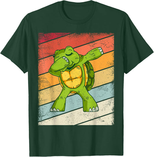 Vintage Turtle Dabbing Retro Dab Dance Turtles Kids Youth T-Shirt - T-Shirt | Forest