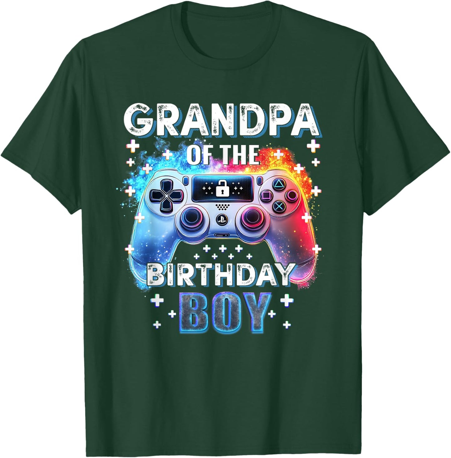 Grandpa of the Birthday Boy Video Gamer Birthday T-Shirt - T-Shirt | Forest