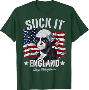 Suck-It England Funny 4th of July George Washington 1776 T-Shirt - T-Shirt | Forest