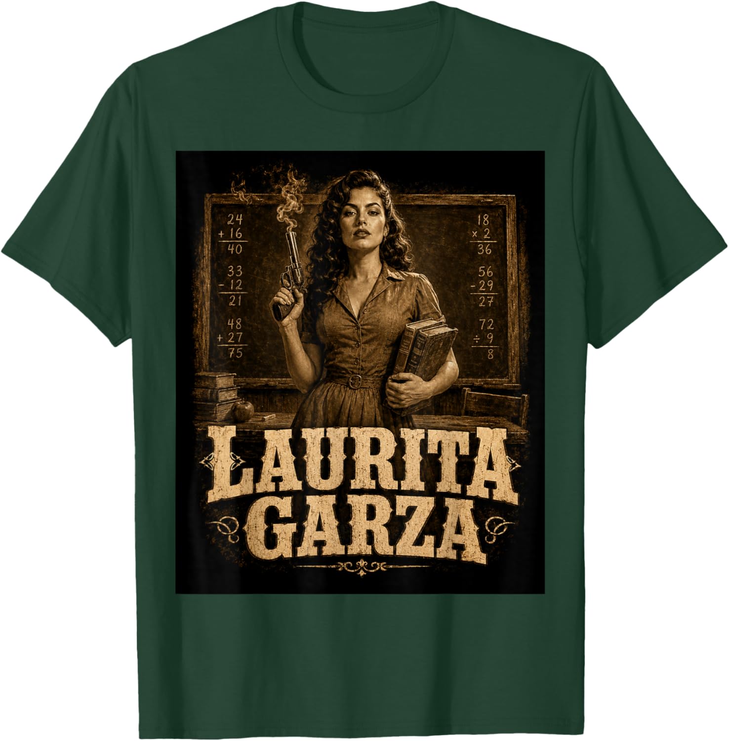 Funny Laurita Garza Vintage Western Teacher Scene Fun T-Shirt - T-Shirt | Forest
