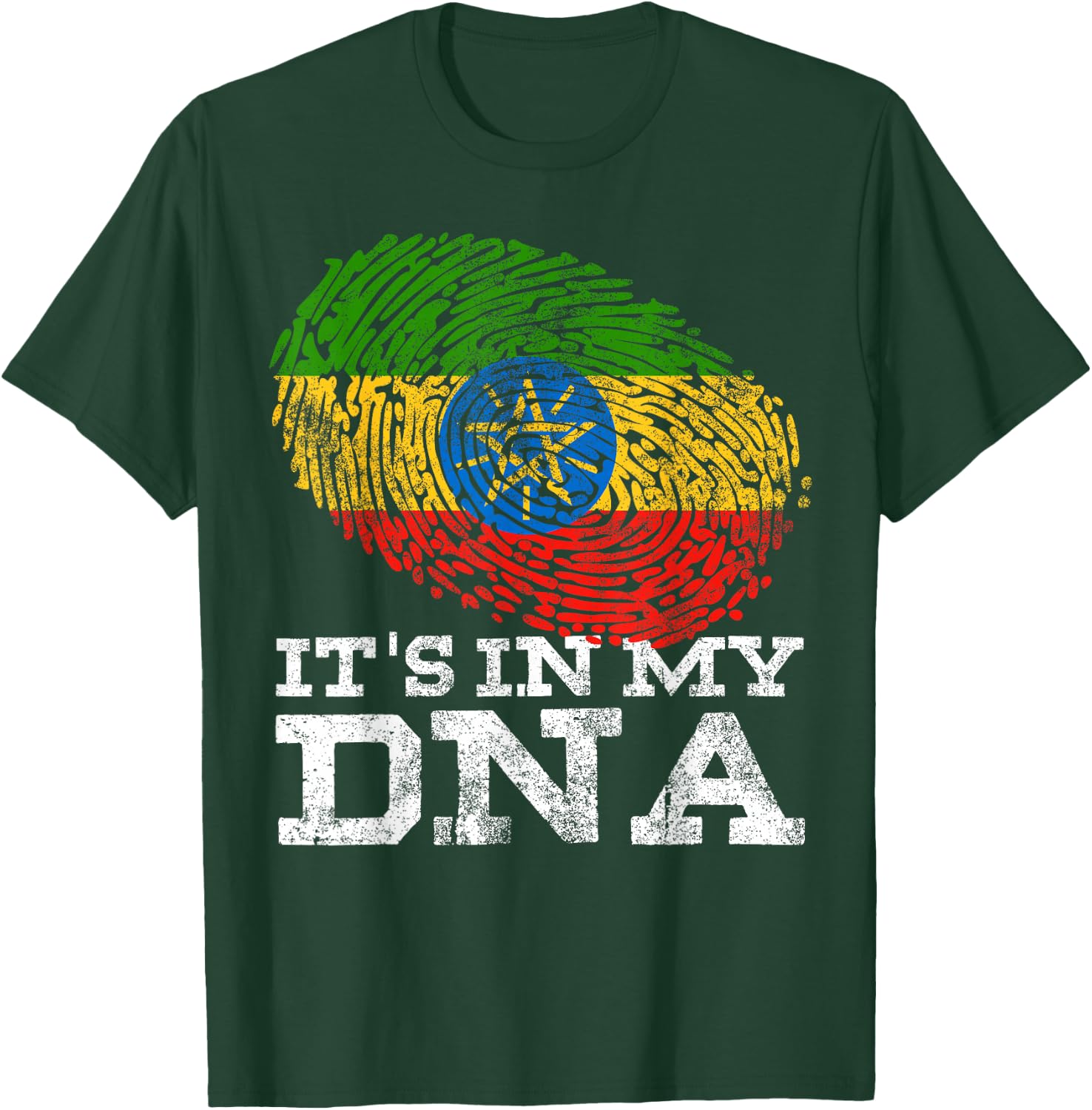 It's in My DNA Ethiopian Gifts Horn of Africa Ethiopia Flag T-Shirt - T-Shirt | Forest