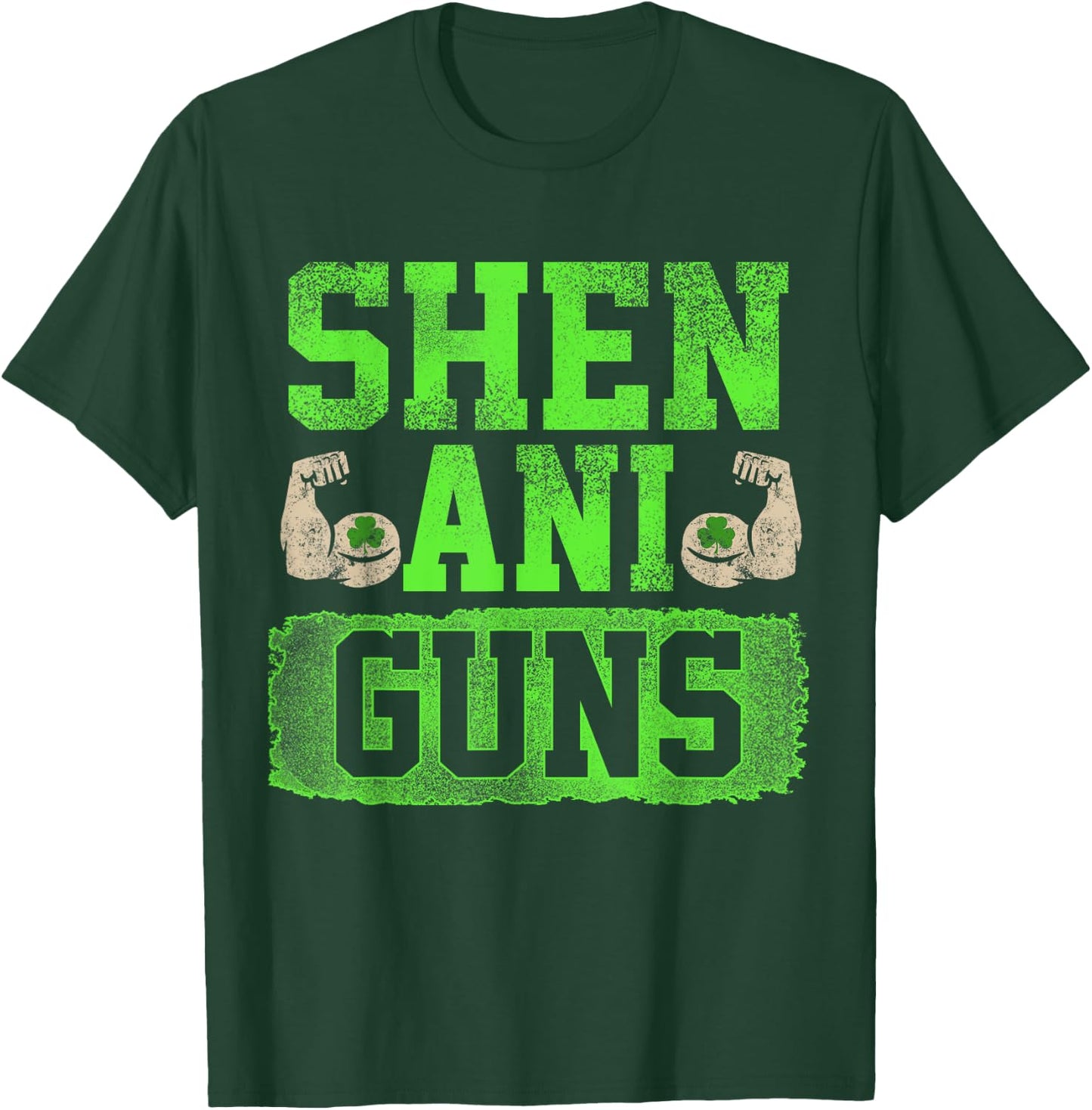Funny Fitness Quote St Patricks Day Shenaniguns Gains T-Shirt - T-Shirt | Forest