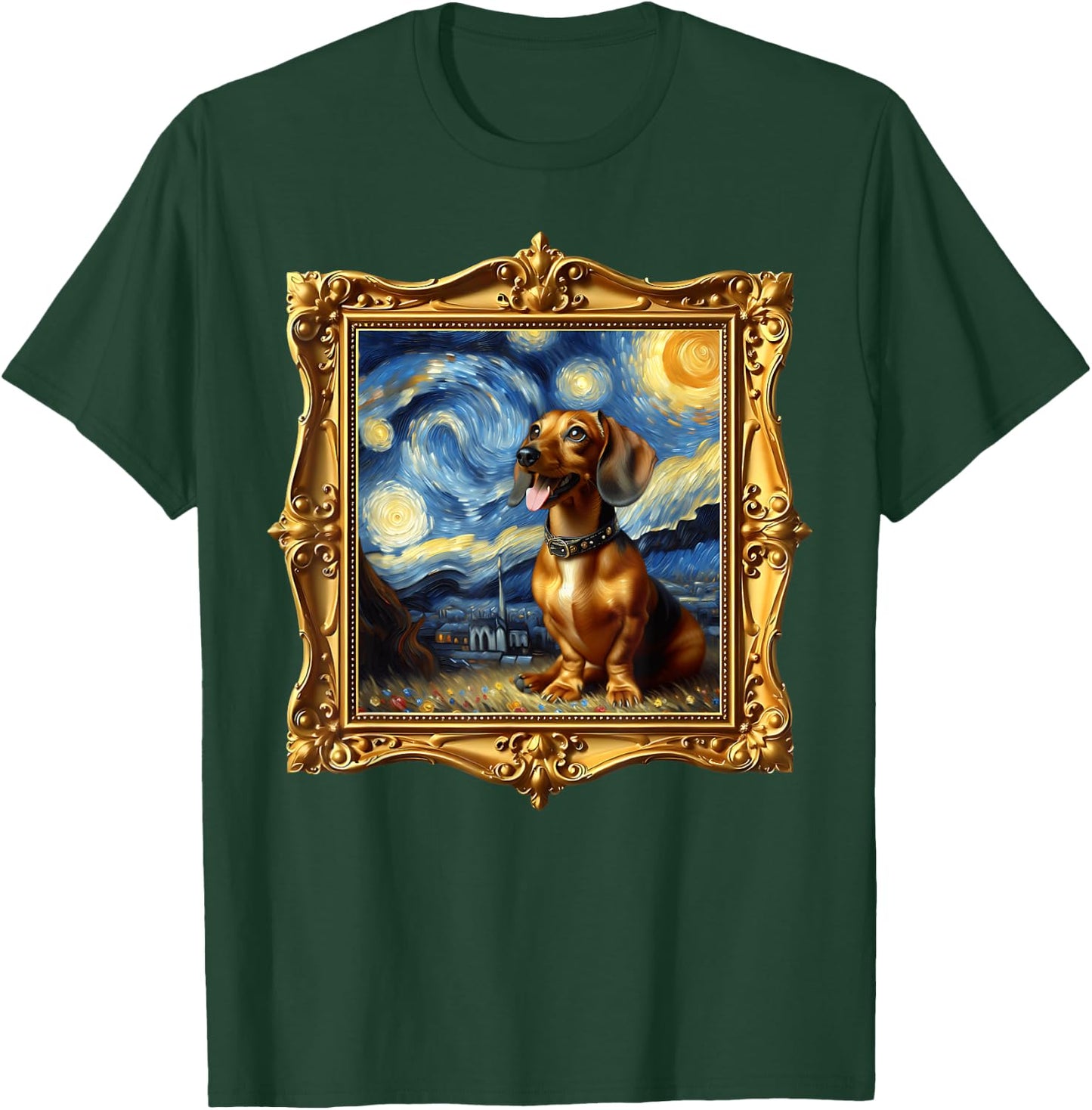 Dachshund Starry Night Dachshund T-Shirt - T-Shirt | Forest