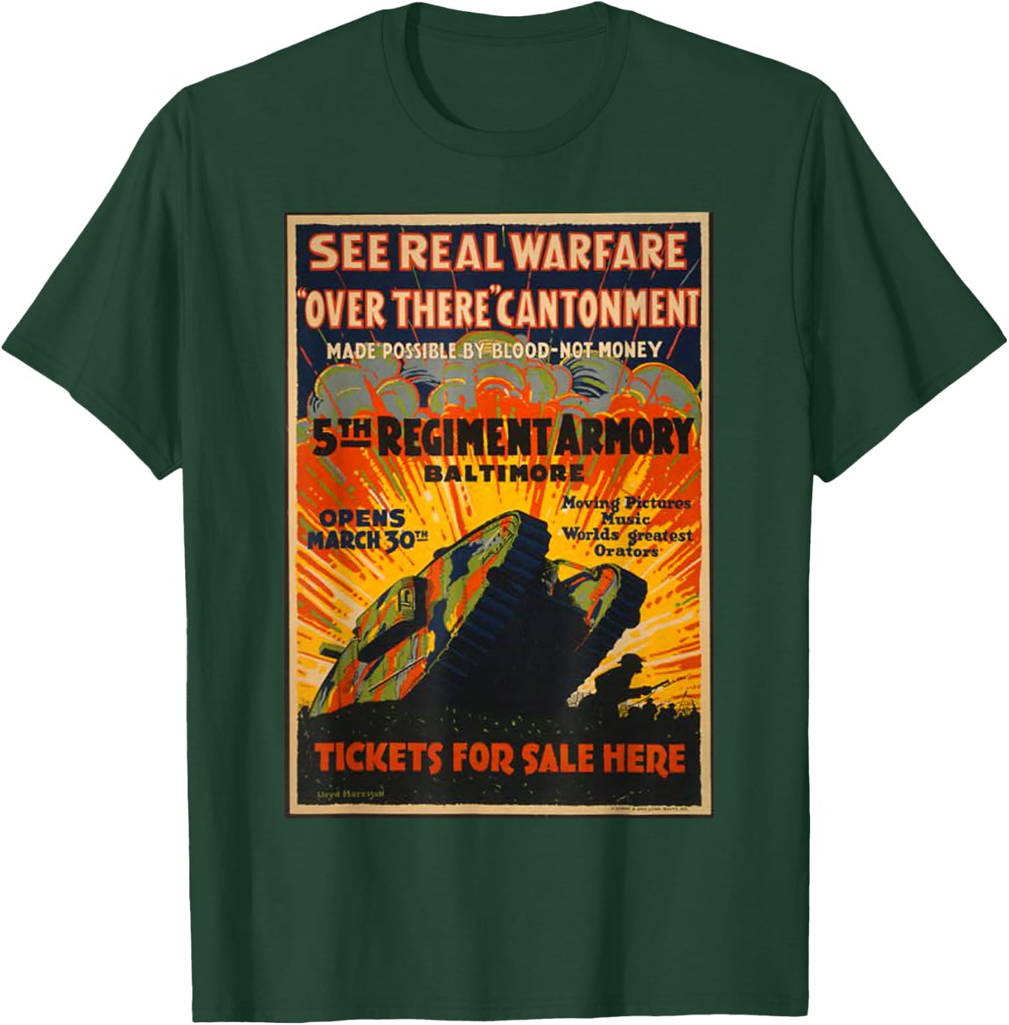 Vintage WW1 WWI Retro Poster World War Advertising T-Shirt - T-Shirt | Forest