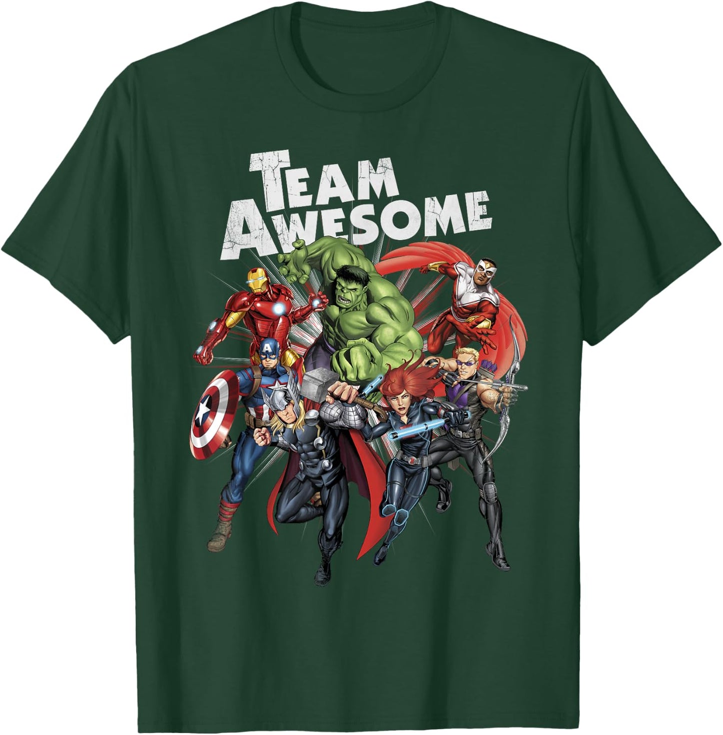 Avengers Assemble Team Awesome Group Huddle T-Shirt - T-Shirt | Forest