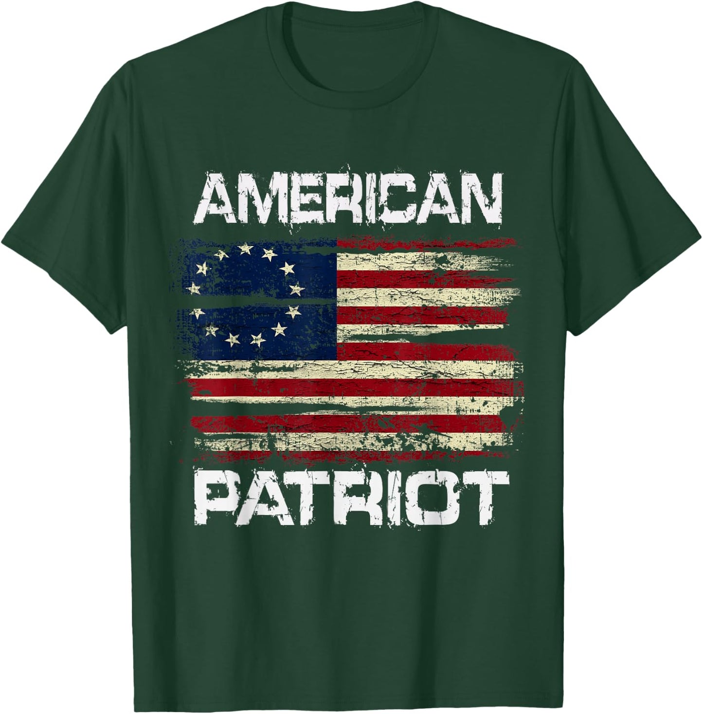 Betsy Ross American Flag 13 Star Colonies American Patriot Kids Men T-Shirt - T-Shirt | Forest
