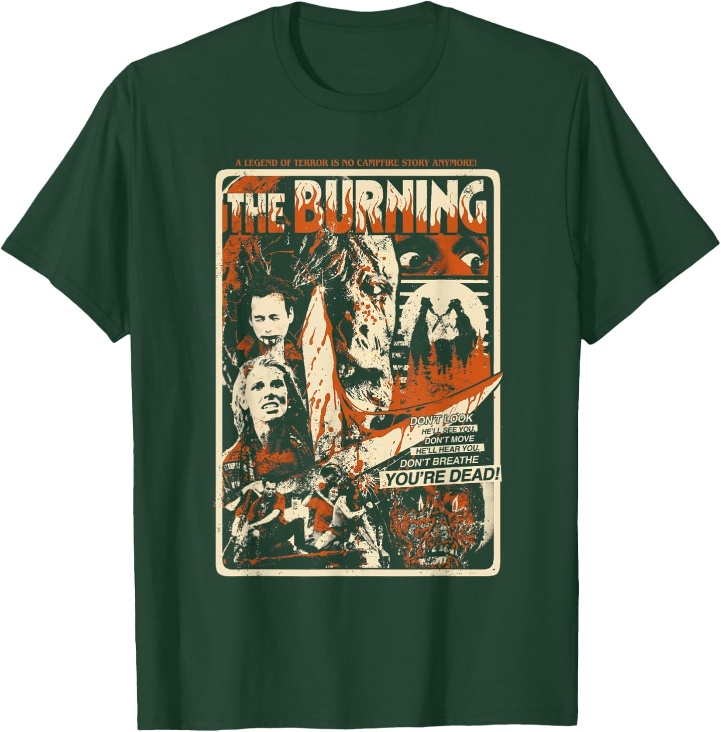 Retro Halloween Movie Poster Oldschool Burning Killer T-Shirt - T-Shirt | Forest