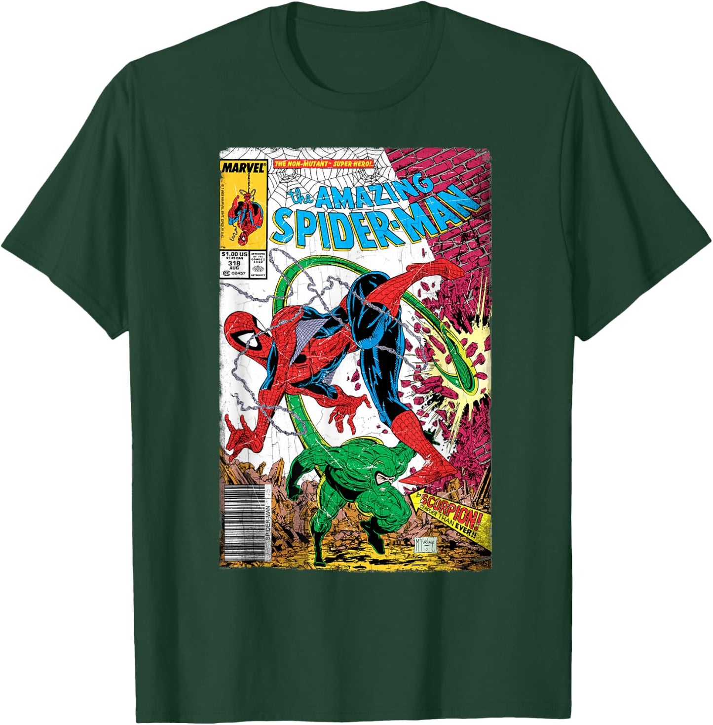 Marvel Spider-Man Classic Retro Comic Scorpion Cover T-Shirt - T-Shirt | Forest