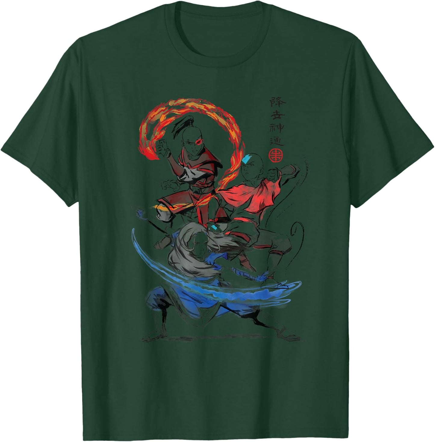 The Last Airbender Air Water and Fire Signs T-Shirt - T-Shirt | Forest