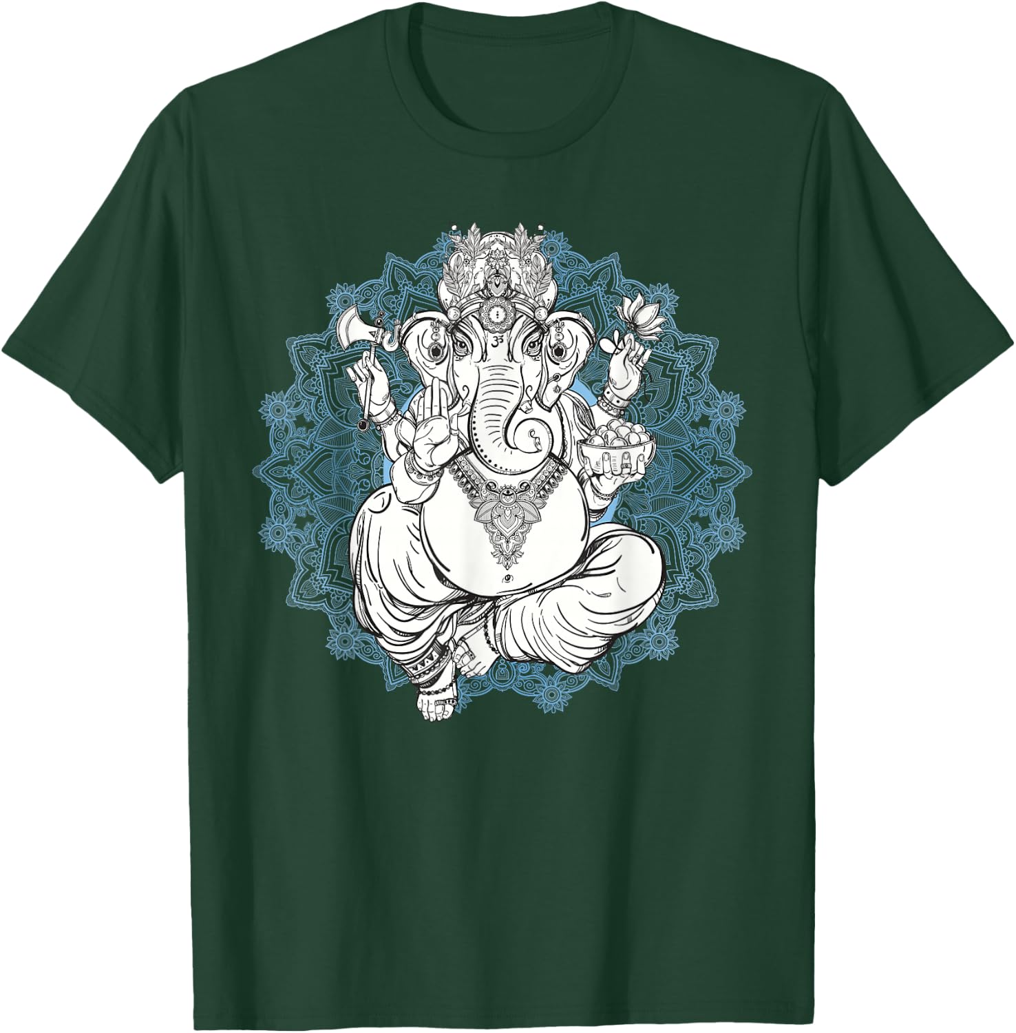 Hindu Elephant God Ganesha - Oriental India Henna T-Shirt - T-Shirt | Forest