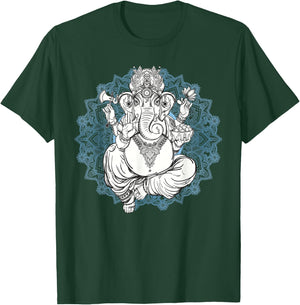Hindu Elephant God Ganesha - Oriental India Henna T-Shirt - T-Shirt | Forest