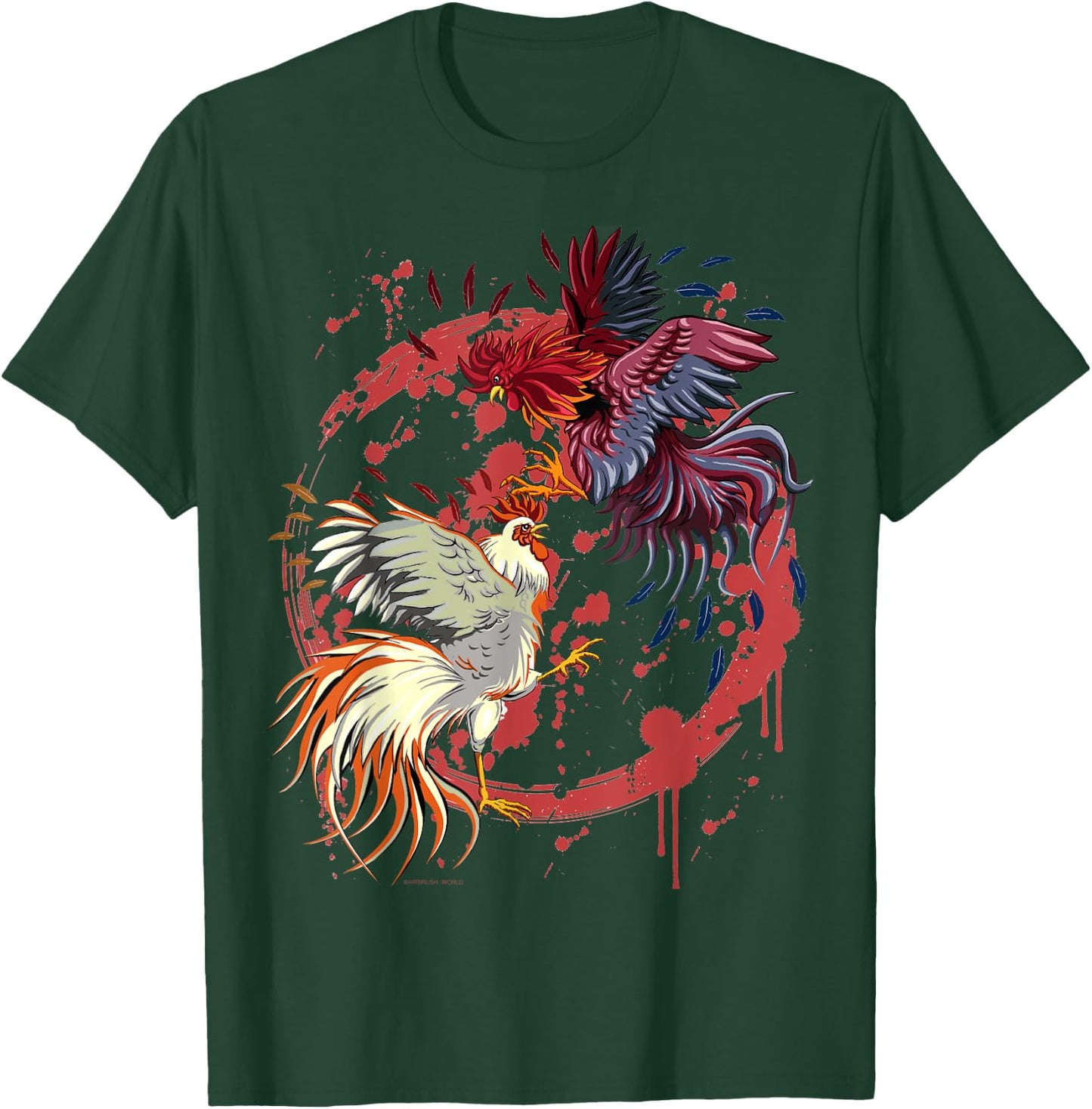 Rooster Cock Fight Chicken Novelty Farmer's Gift T-Shirt - T-Shirt | Forest