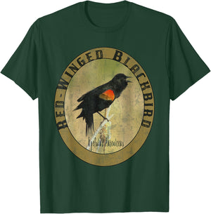Birdwatcher Birder Nature Lover Gift Red Winged Blackbird T-Shirt - T-Shirt | Forest