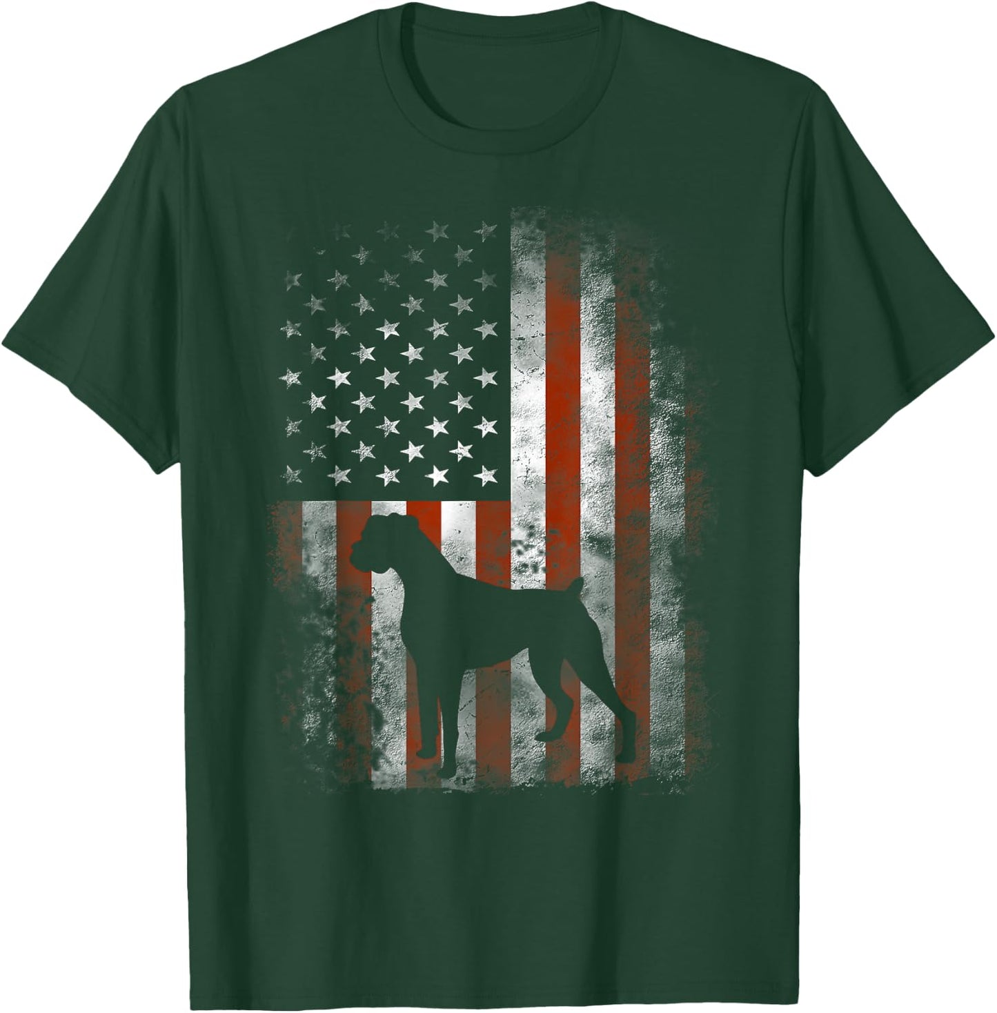 Boxer American Flag Shirt USA 4th of July Dog Gifts T-Shirt - T-Shirt | Forest