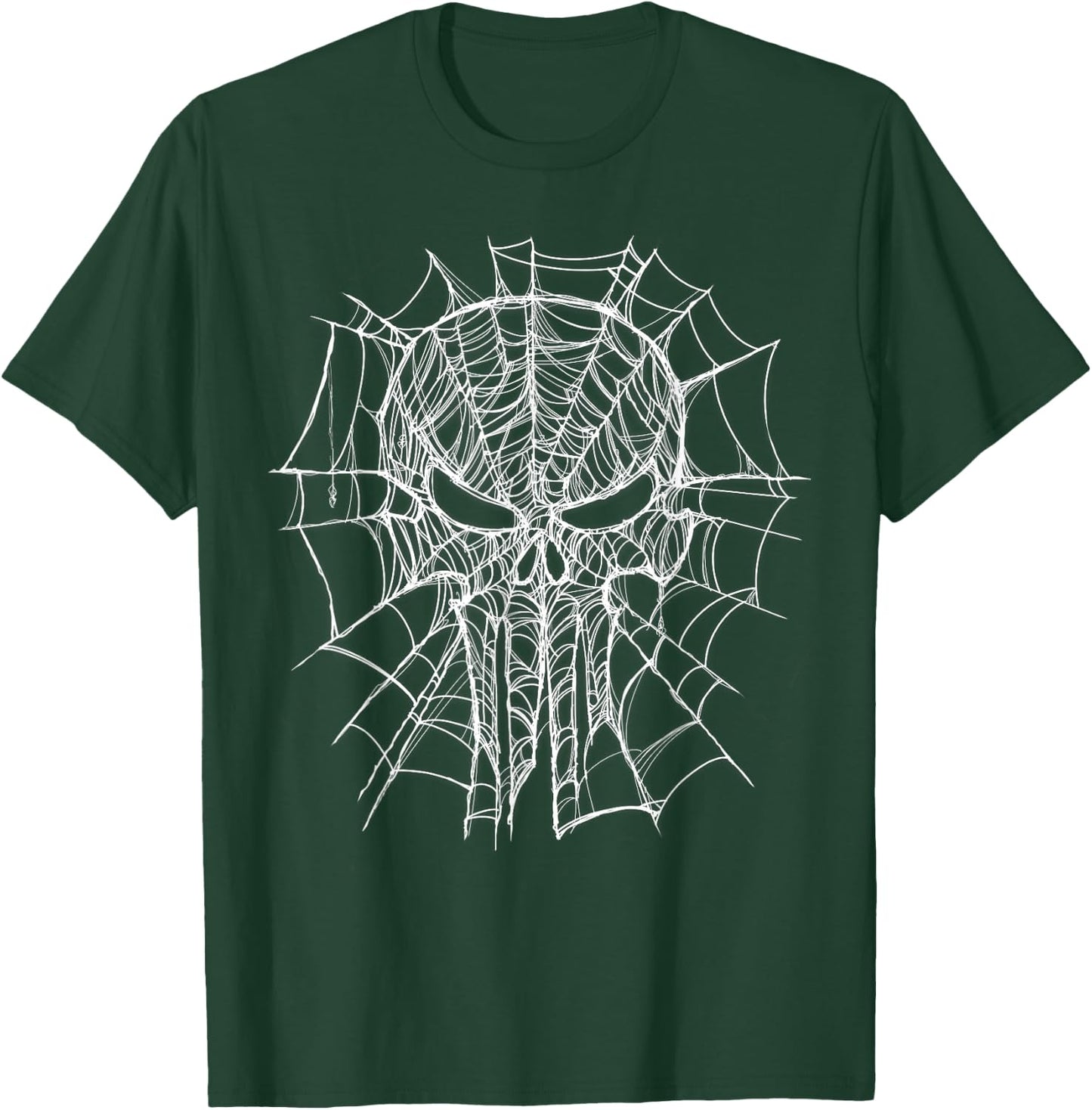 Marvel Studios Spider-Man: BND Movie 2026 Punisher Skull Web T-Shirt - T-Shirt | Forest
