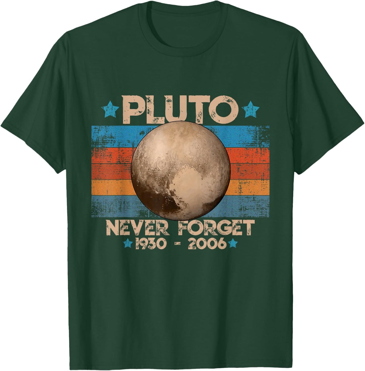 Vintage Never Forget Pluto Funny Retro Astronomy Space T-Shirt - T-Shirt | Forest