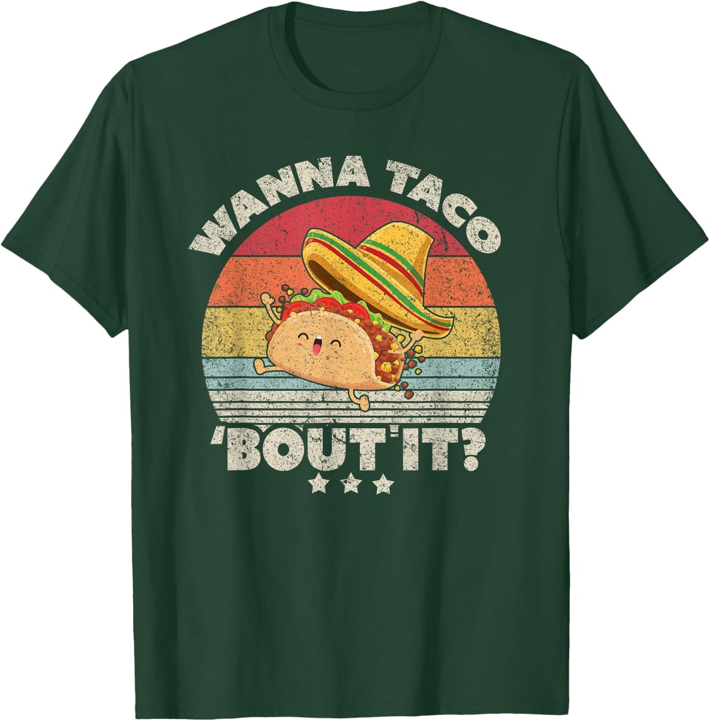 Funny Taco Wanna Taco Bout It Shirt Vintage T-Shirt - T-Shirt | Forest