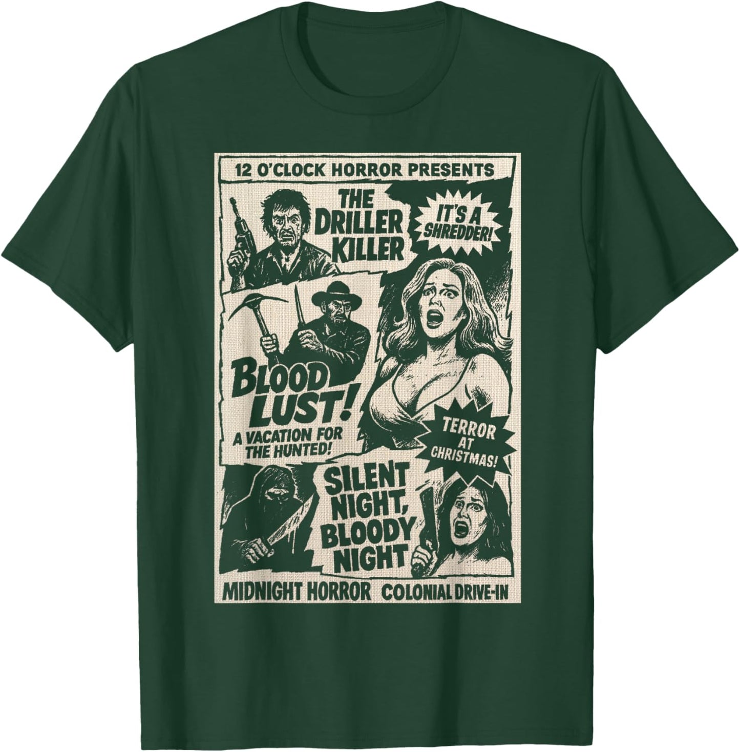 Midnight Horror Show Retro Drive in Slasher Cult Classic T-Shirt - T-Shirt | Forest