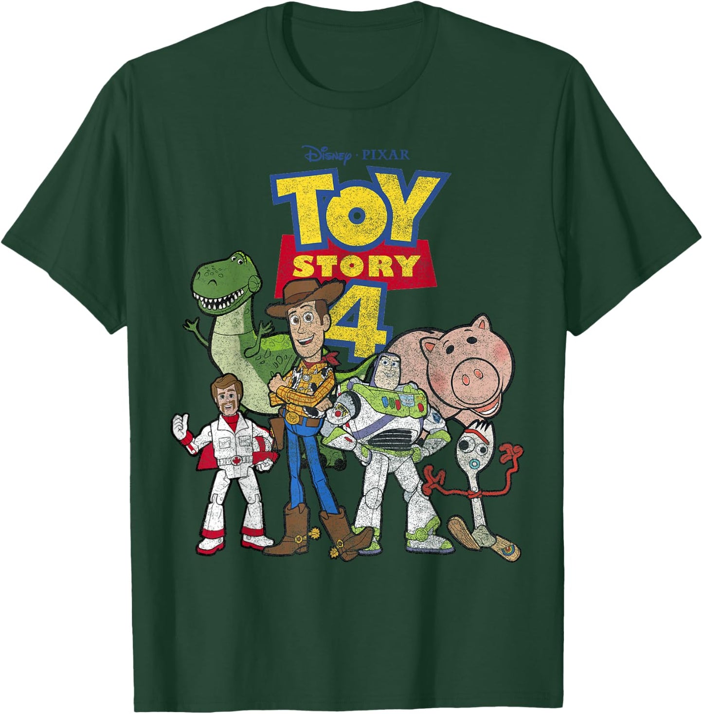 Disney Pixar Toy Story 4 New Group Shot Movie Logo Poster T-Shirt - T-Shirt | Forest