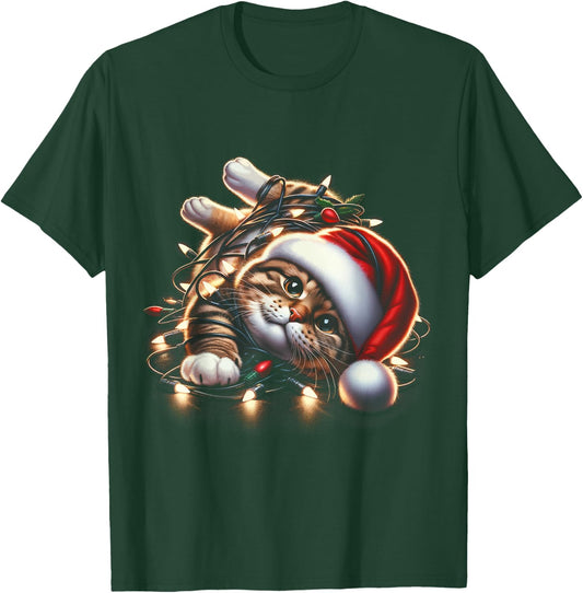 Christmas Cat Lover Funny Festive Holidays Cute Kitten Xmas Men Women Kids T-Shirt - T-Shirt | Forest