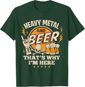 Metalhead Heavy Metal and Beer That's Why I'm Here Punk Rock T-Shirt - T-Shirt | Forest