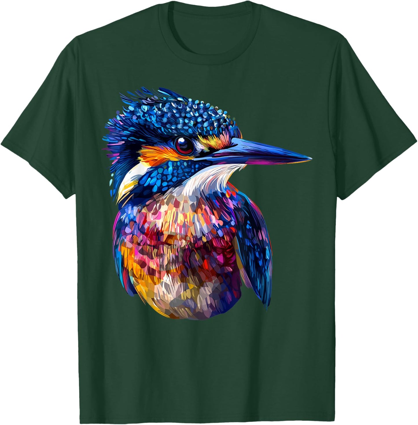 Colorful Belted Kingfisher Bird Animal Lover Men Women Black T-Shirt - T-Shirt | Forest