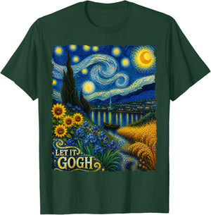 Let it Gogh Vincent Van Gogh Starry Night Gift Women T-Shirt - T-Shirt | Forest
