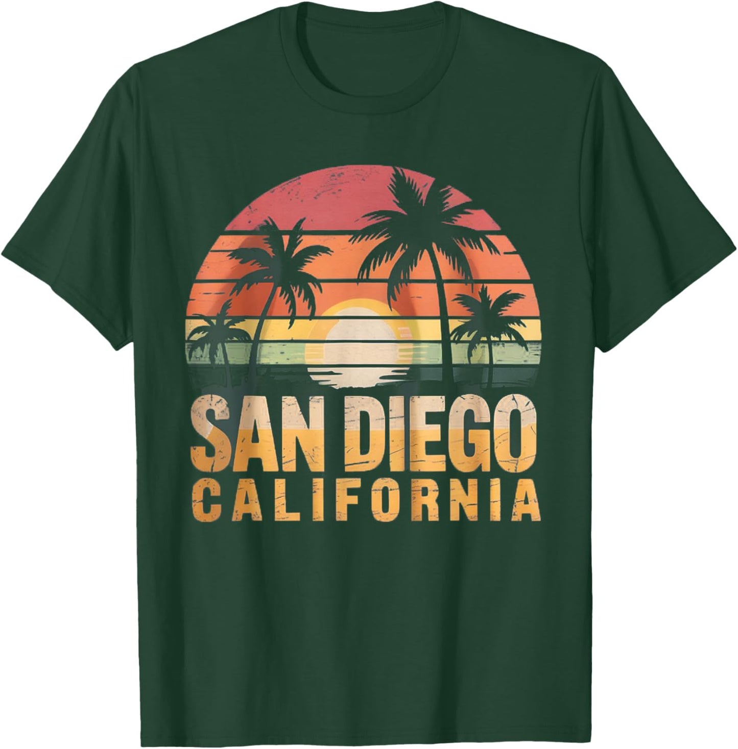 San Diego California Summer Vacation Vintage Retro T-Shirt - T-Shirt | Forest