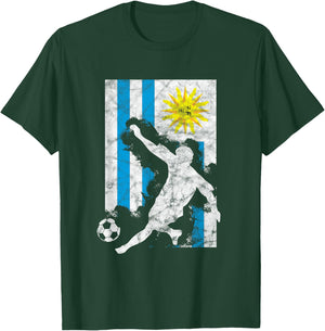 Uruguay Flag Soccer Player Team T-Shirt - T-Shirt | Forest